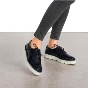 ZARA Derby Platform Bluchers Faux Leather Lace-Up Shoes